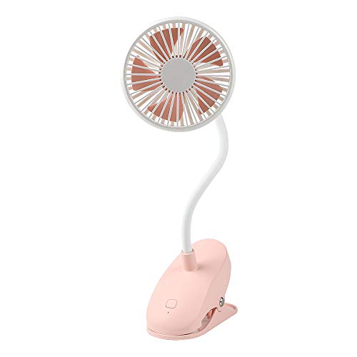 MCGMITT Stroller Fan Clip on, USB Rechargeable Mini Desk Fans Bendable and Portable