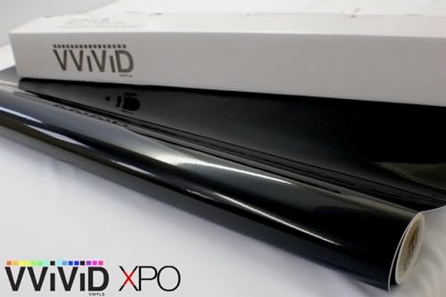 Image of VViViD Gloss Black Vinyl Wrap Adhesive Film Air Release Sheet (25ft x 5ft)