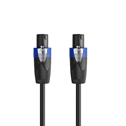 pro 50 feet 12awg speakon to speakon cable - heavy duty 50ft 12 gauge speaker wire cord with twist lock for audio amplifier - single