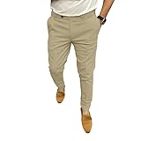 Mens Fashion Dress Pants Slim Fit Casual Business Dress Pants Classic Work Pants Khaki