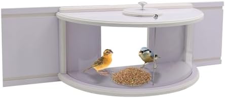 HIEDUYT Window Bird Feeders for Viewing Durable in Window Bird Feeder in Window for Viewing with Clear Panel Large Wooden Bird Feeder for Inside House Attracting Wild Bird Feeder