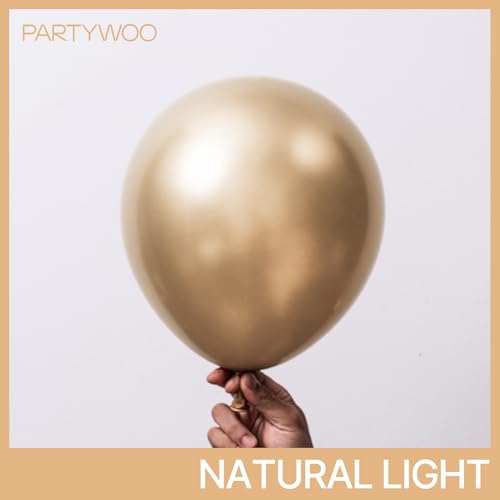 PartyWoo Metallic Gold Balloons 152pcs Different Sizes of 18 12 10 5 Inch Chrome Gold Balloon Arch Kit Garland for Birthday Graduation Baby Shower Wedding Bachelorette Party Decorations Gold-G127