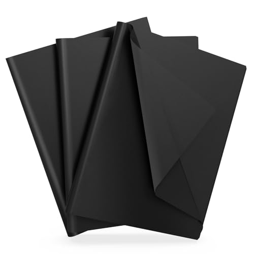 Black Wrapping Paper Black Tissue Paper for Gift Bags 60 Sheets Gift Wrapping Paper 14 X 20 Inch for Gift Box Packing Wedding Birthday Baby Shower Party Festivals Decor