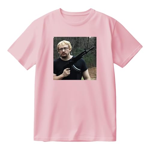 Sam Hyde Shooter T-Shirt Crewneck Short Sleeve Cotton Tee Women Men Streetwear Funny Tops (Pink,Large)