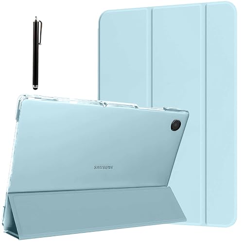 Image of ProElite Cover for Samsung Galaxy Tab A9 Plus 11 inch Case Cover, Smart Flip Case Cover for Samsung Galaxy Tab A9+ 11 inch Translucent Back with Stylus Pen, Light Blue