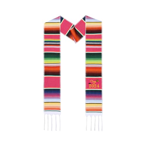 Mexican Embroidery Graduation Stole Class of 2024, Hispanic Stole Graduate Looking for a Soft Graduation Stole