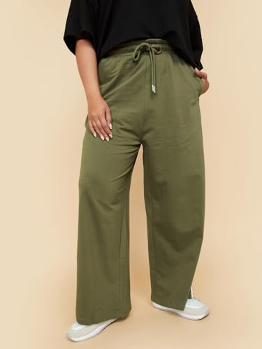 Image of Max Plus Size Women Side Striped Wide-Leg Track Pants, Regular Fit
