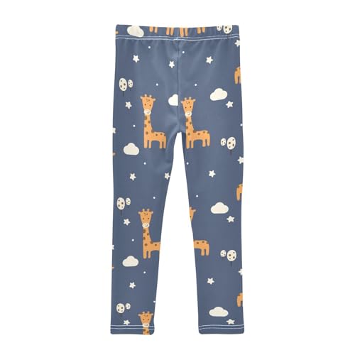 Giraffe Balloon Girls Leggings,Workout Leggings for Girls Toddler Athletic Legging Size for 3-10T2
