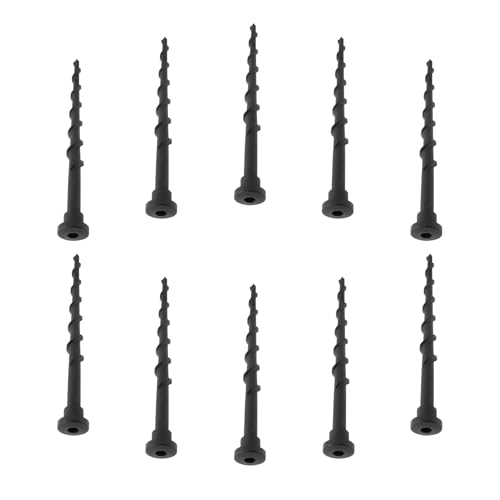 LUMOOM 10 Stück Kunststoff Erdspieße 14 cm lang für Rasenmäher Ladestation Befestigung auf Rasen Boden (Schwarz)