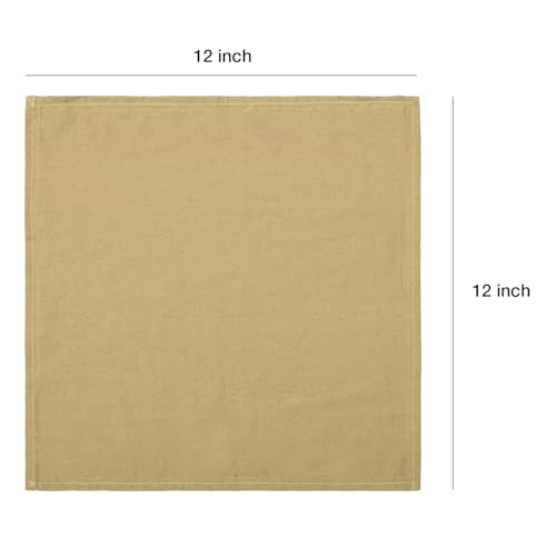 Image of 100% Cotton Dinner Napkins 12x12 Inch, Soft & Durable, Reusable Cloth Napkins for Dining, Events, and Everyday Use (Taupe, Set of 25 (12x12))
