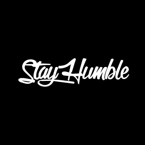 Agile-Solutions Stay Humble Sticker Large Decal, 7 x3.3  inch White Stay Humble Sticker JDM Large Funny Drift Lowered Car Windshield Decal Car Truck Decal Vinyl