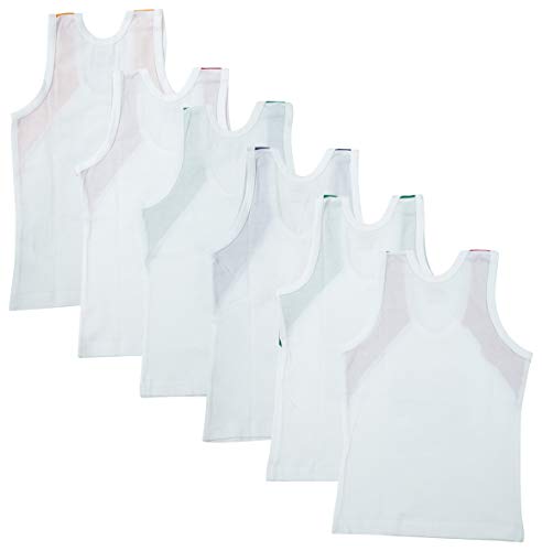 Image of Dowin Sleeveless Printed Cotton Vest for Kids Boys (Pack of 6)