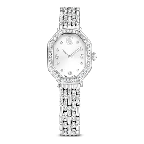 Swarovski Dextera Octagon Uhr, Schweizer Produktion, Metallarmband, Silberfarben, Edelstahl
