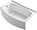 KOHLER K-1118-LA-0 Expanse 60-Inch x 30-Inch Curved Alcove Bath with integral flange and left hand drain, White