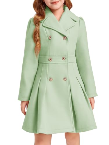 Robe d'hiver pour fille coupe vent confortable avec double boutonnage et poches pratiques
