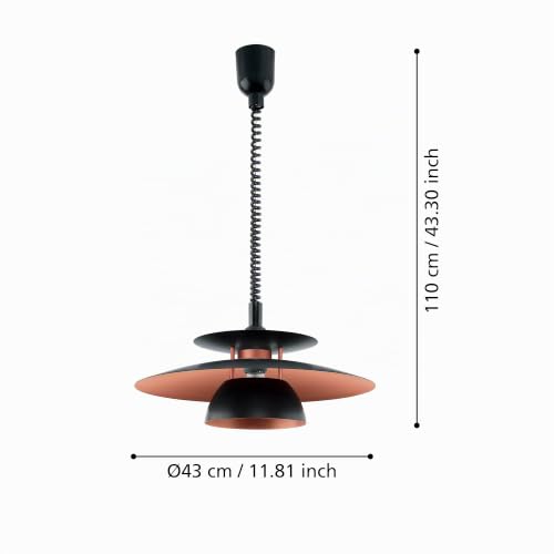 Lámpara suspendida Brenda de metal y cobre iluminación elegante de salón 3