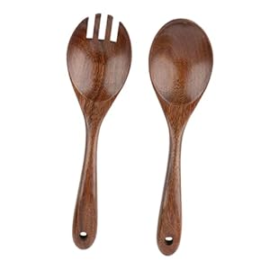 UTHCLO Holz Salatbesteck Set