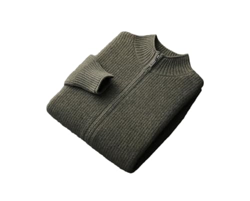 Men's 100 Percent Cashmere Sweater Thick Mock Neck Zipper Cardigan Casual Knitwear Sweaters