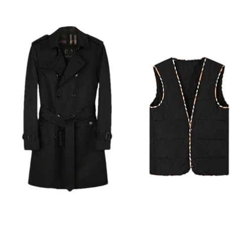 Veste longue pour homme idéale pour les jours de pluie en ville style rétro uni
