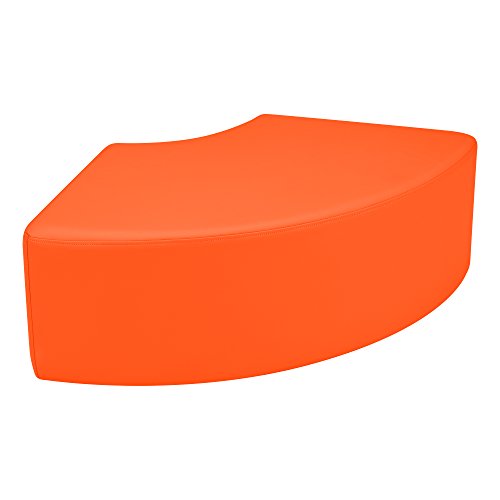 Image of Sprogs 12 inch H Structured Quarter Round Stool -Flexible Modular Collaborative Soft Seating for Office, Home, Lounge and School Classrooms with Durable Frame & Set of 2 inch Legs Add-on - Orange