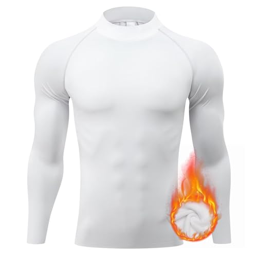 Men's Turtle Neck Thermal Shirt Fleece Lined Ski Cycling Hunting Compression Base Layer,Warm,Quick Dry