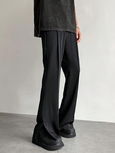 Men's Loose Flare Wide Leg Pants Elastic Drawstring Waist Side Leg Openings Lightweight Breathable Dry Cubic Casual Pants3