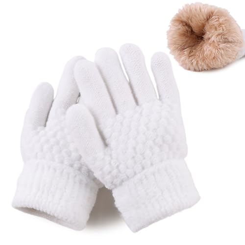 Image of JANGANNSA Cold Weather Kids Gloves Warm Knitted Children Magic Glove With Fleece Lining Winter Gloves For Boys Girls
