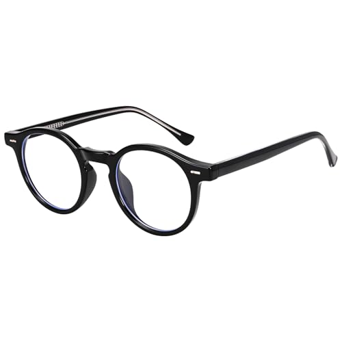 Dollger Blue Light Glasses for Women Men Retro Round Trendy Anti Blue Light Blocking Glasses for Computer Circle Acetate Frame Black by Dollger - Used condition - US$12.03
