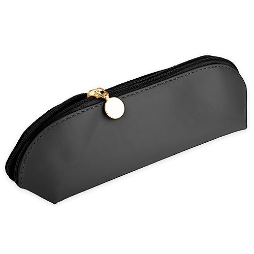 cobee Großer Reise Make up Pinselhalter, tragbarer PU Make up Pinsel Organizer mit Reißverschluss Anti Herausfallen Make up Werkzeug Organizer Make up Pinsel Reiseetui Kosmetiktasche (Schwarz)