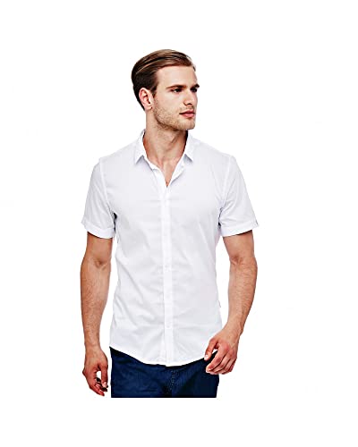 Chemise blanche de marque pour homme coupe ajustée finitions premium