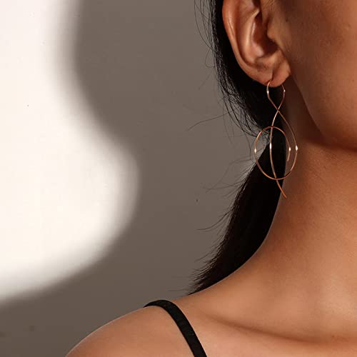 Spiral Threader Earrings For Women Gold Twisted Line Piercing Earring Helix Spiral Earrings For Women Girls (Gold) #TOP1