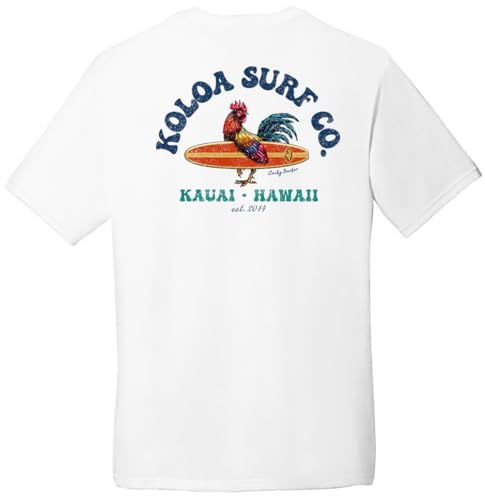 Koloa Surf Company Men's Cocky Surfer Logo Lightweight Triblend Tee-M-White/c