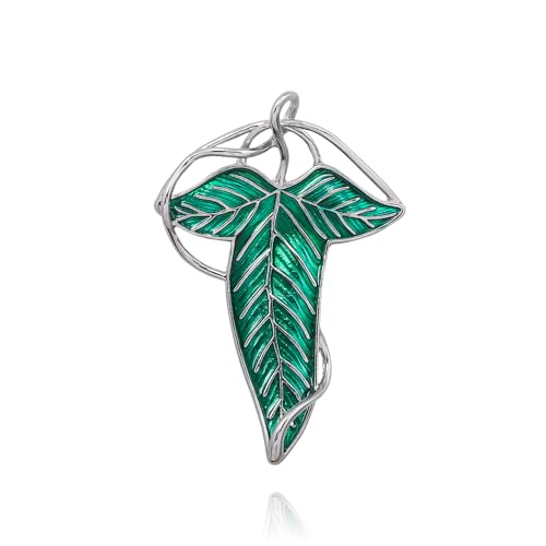 Elven Green Tree Leaf Enamel Pin - Hobbits Cloak Leaf Clasp Costume Accessory - Perfect for Festive Attire and Cosplay Jewelry