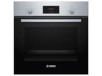 Bosch HBF133BR0 Serie 2 Einbau-Backofen, 60 x 60 cm, EcoClean Direct Reinigungshilfe, 3D Heißluft Backen auf 3 Ebenen, LED-Display, Schnellaufheizung, Kindersicherung, Schwarz, Updated