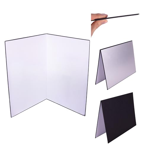 Lens-Aid 3-in-1 Falt-Reflektor fürs Fotostudio: Cardboard zum Aufhellen, Kontrast setzen und Ausleuchten in weiß, schwarz, Silber (A3)