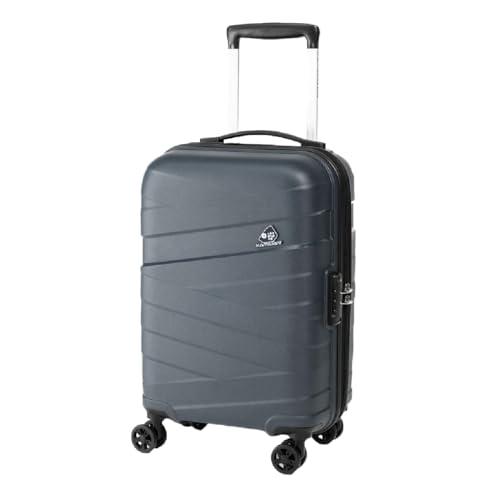Image of American Tourister Kamiliant Cabin Luggage Polyproplyene Dual 4 Spinner Wheels Trolley Bag /Luggage,with 3 Years International Warranty 55 cm (Grey)
