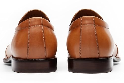 Santimon Men's Slip-On Tassel Loafers - Genuine Leather Penny Loafers Dress Shoes, Classic Formal Footwear for Business Casual, Weddings & Casual Events3