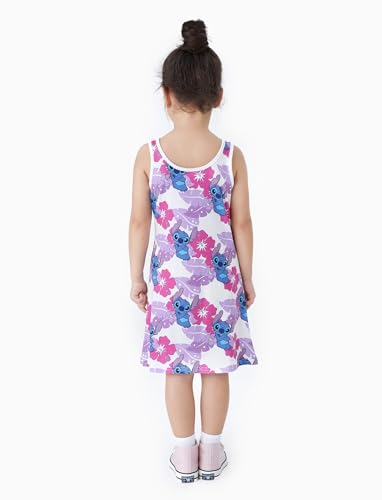 Image of Disney Stitch Princess Frozen Elsa Minnie Mouse Girls Tank Dress Sleeveless A-Line Sundress Summer Beach Clothes 2-9 Years