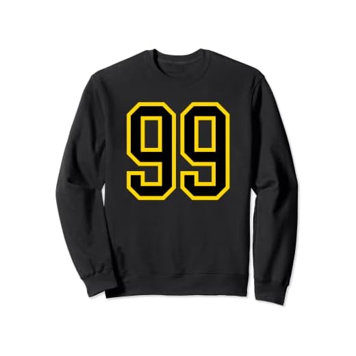 Número de camiseta # 99 de cumpleaños amarillo y negro número deportivo 99 Sudadera