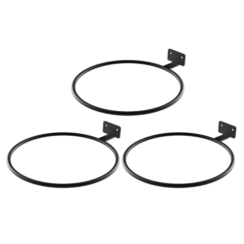 ASZUNE Wall Plant Holder Bulk 3in 6Pack Metal Ring Plant Hanger Black