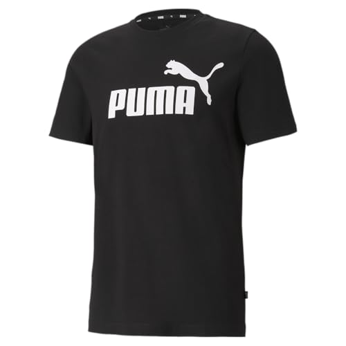 PUMA Men's Essentials Logo Tee, Black, X-Large