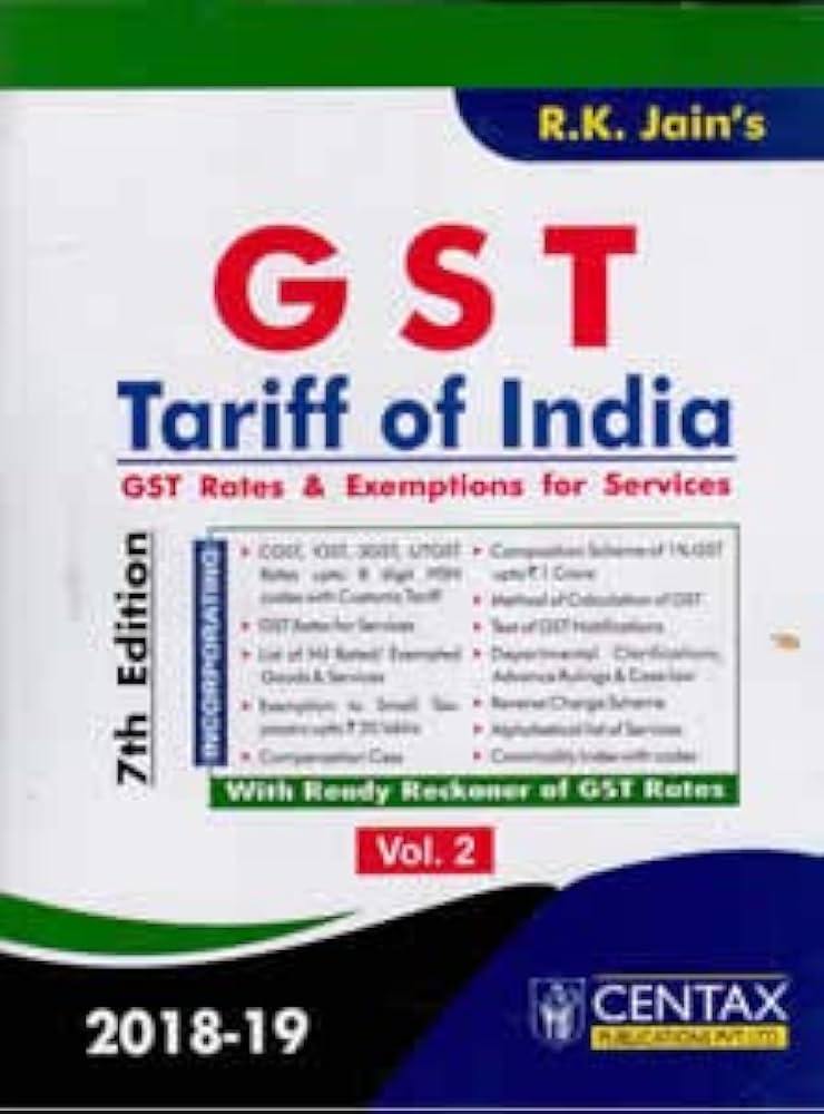 Gst Tariff Of India 14th Edition 202122 By Jain Published, 49 OFF