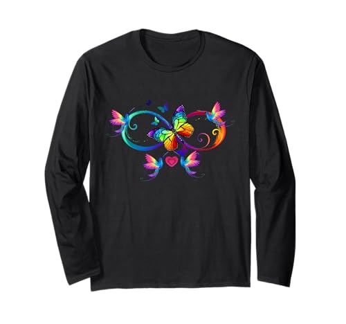 Butterfly Infinity Neurodiversity ADHD ASD Autism Awareness Long Sleeve T-Shirt