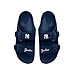 FOCO MLB Team Logo Double Buckle Comfortable Slip-On Women's Sandals, New York Yankees, Large