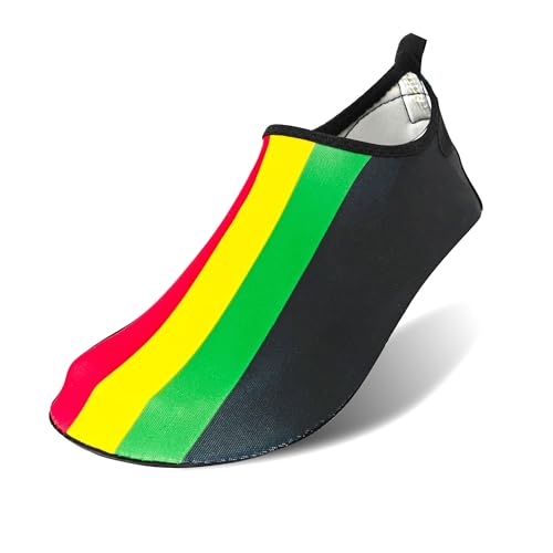 Image of Water Shoes for Women and Men Quick-Dry Swim Beach Shoes for Outdoor Surfing Yoga Exercise Jamaica Flag Caribbean Reggae Rasta