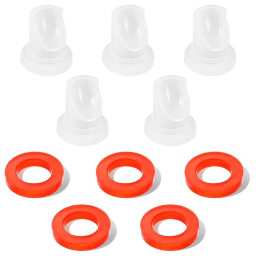MRbrew 5 PCS Gas Check Valve & 5 PCS Beer Washer Gaskets Kit - Check Valve for Sankey D Type Coupler Replacement Parts Beer Keg Coupler Accessories Set, (5PCS Check Valves & 5PCS Washers)
