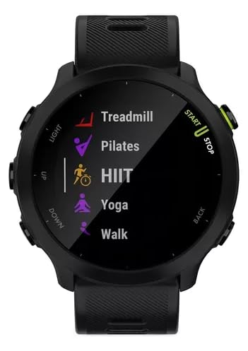 Relógio Forerunner 55, Gps e Mapas, Monitoramento de Saúde, 42mm, Longa Bateria, Treinos Personalizados, Original com Nfe e garantia - Preto Black