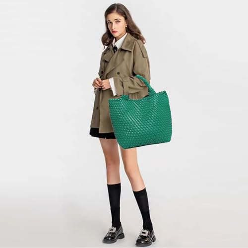 Image of JINMANXUE Fashion Woven Bag Shopper Bag Travel Handbags and Purses Women Tote Bag Large Capacity Shoulder Bags