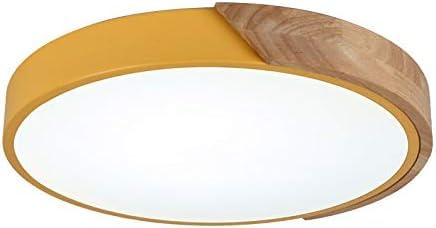 Plafonnier bois enfant macaron orange LED rond 30cm luminaire plafond design créatif chambre