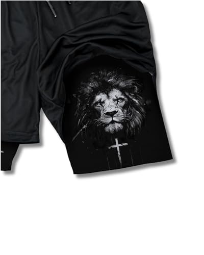 SAVD Christian Performance Shorts - Men's Gym & Sport Shorts with Pockets & Compression Liner, Bible Verse Activewear2